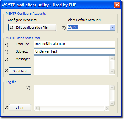 msmtp Client send test email